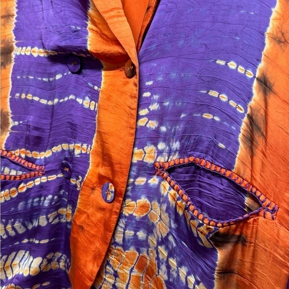 CAROLINA K Terra Blazer Tie Dye Orange Purple XS - Picture 7 of 11